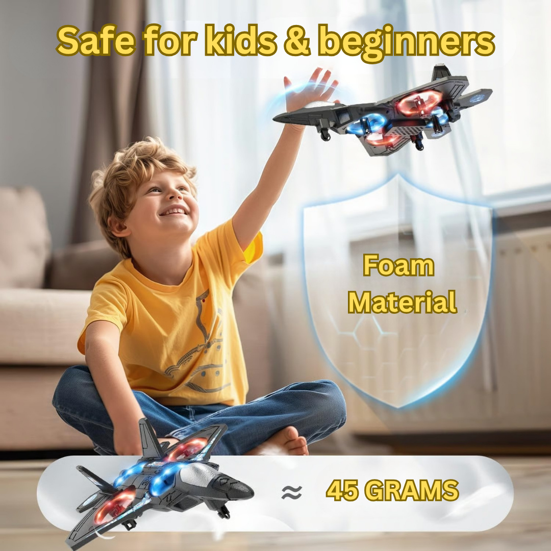Jet Drone for Kids – Remote Controlled with LED Lights & Sound Effects