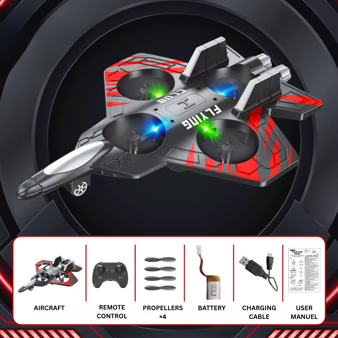 Jet Drone for Kids – Remote Controlled with LED Lights & Sound Effects
