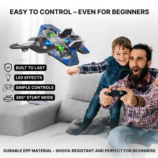 Jet Drone for Kids – Remote Controlled with LED Lights & Sound Effects